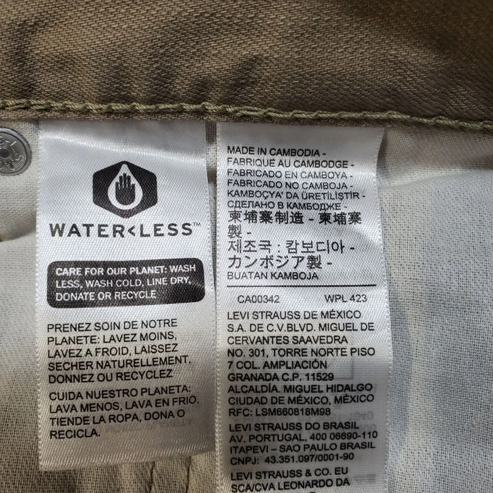 Levis 559 Relaxed Straight Jeans Mens 34x36 NWT Khaki Tan 100% Cotton Pants New